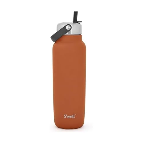 S'well Recycled Stainless Steel Explorer with Flip Straw Lid and Handle, 40oz, Carnelian, Triple Layered Vacuum Insulated Containers Keeps Drinks Cold for 54 Hours and Hot for 12