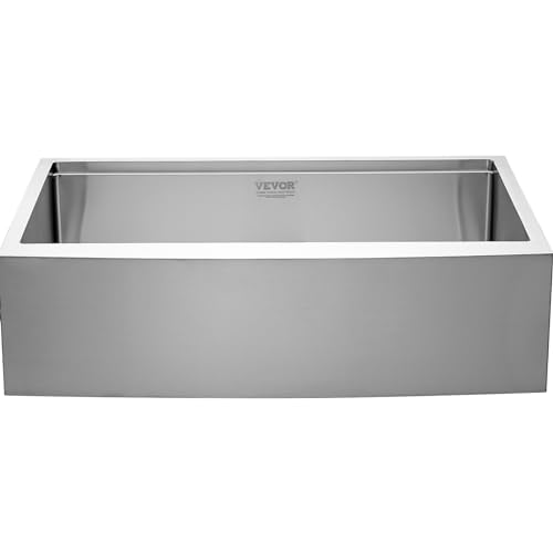 VEVOR Farmhouse Kitchen Sink, 304 Stainless Steel Drop-in Sinks, Top Mount Single Bowl Basin with Ledge & Accessories, Household Dishwasher Sinks for Workstation, Prep Kitchen, and Bar Sink, 30 i