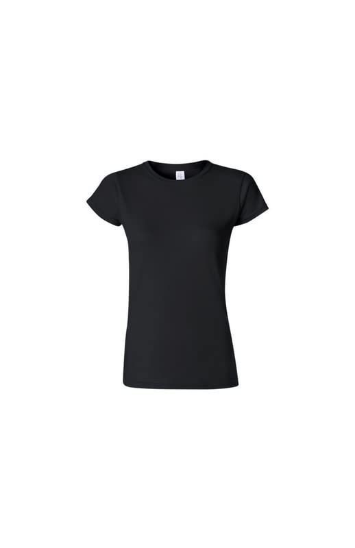 T-shirt noir femme Gildan G6400L en maille Softstyle premium