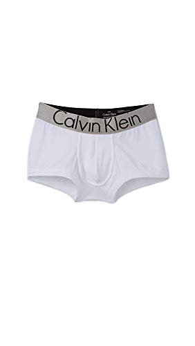 Calvin Klein Men's Underwear Steel Micro Low Rise Trunks, White, Large