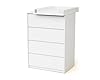 WEBABY - Cajonera bebé de 4 cajones con cambiador madera 50 cm UNO - Blanco #1