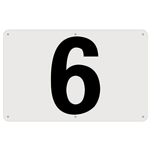 SICHENG アルミ板駐車場番号札防水.耐候 スクリーン印刷金属ベーキングワニス 径4.8φmm穴×6隅 ナンバープレート プレート看板 駐車場 数字 番号 標識 表示 屋内外対応