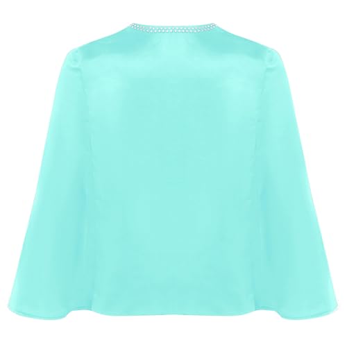 YiZYiF Cape Blazer for Kids Girl Split Sleeve Open Front Satin Jacket Elegant Dress Coat Cover up4