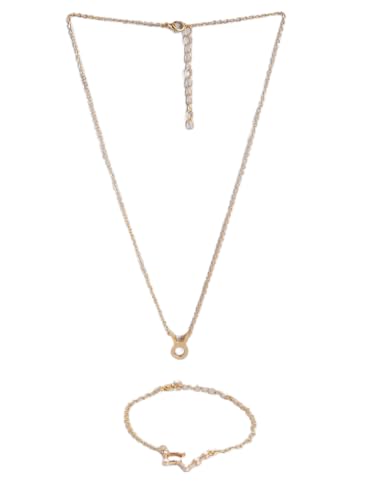 Pulsera y colgante Tauro DMZ-2016 de latón chapado en oro talla S