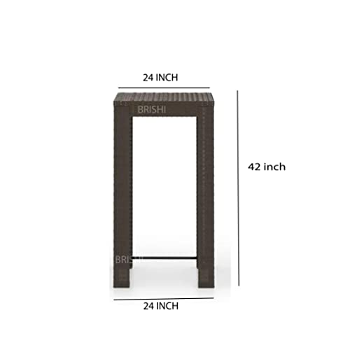 Image of BRISHI Outdoor Bar Set Garden Patio Bar Set 1+2 2 Chairs and Table Set Balcony Bar Table with Stool Set (Dark Brown)