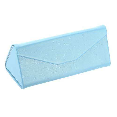 Image of PATIKIL Foldable Glasses Case, Triangle Magnetic Sunglasses Organizer Case PU Leather Hard Eyeglass Case (1 Pcs)