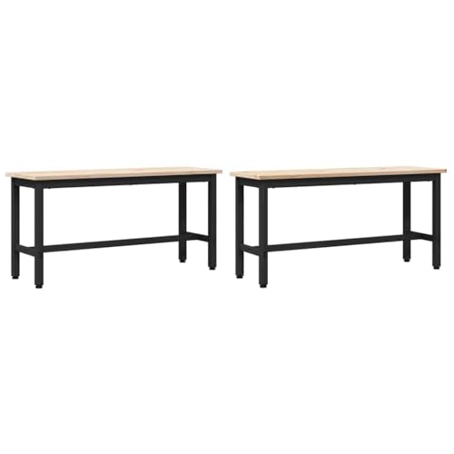 【Materiali di qualità】 Questa panchina è costruita con legno massello di pino e acciaio per resistere all'uso giornaliero. Le parti in acciaio offrono solidità mentre il legno massiccio aggiunge un tocco caldo. Con gambe eleganti e una finitura testurizzata, è perfetta per spazi moderni e garantisce performance durevoli.