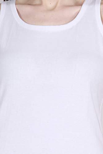 Image of FLEXIMAA Women's Cotton Plain Round Neck Sleeveless T-Shirt