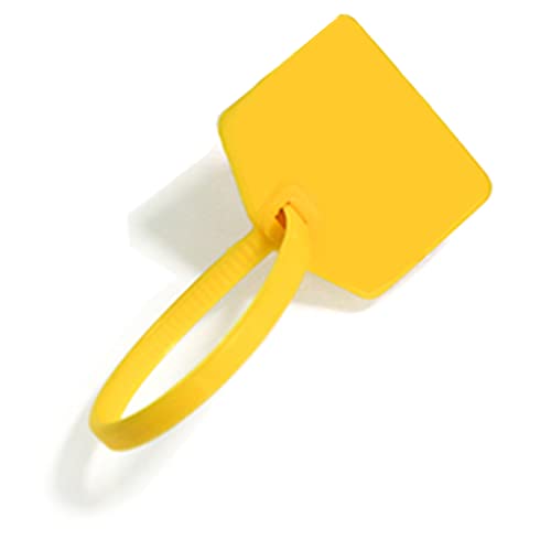 Image of Waterproof Shipping Tags, Nylon Writable Marker Ties Luggage Identification Tags - 100pcs (Yellow)