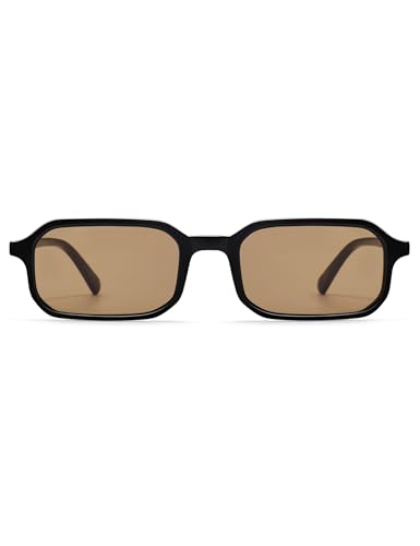 Retro Skinny Rectangle Sunglasses for Men Women 90s Narrow Sunnies Vintage Thin Frame AP3740