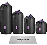 DSLR Camera Case Lens Storage Bag Cover with Thick Protective Rubber Foam – Set of 4