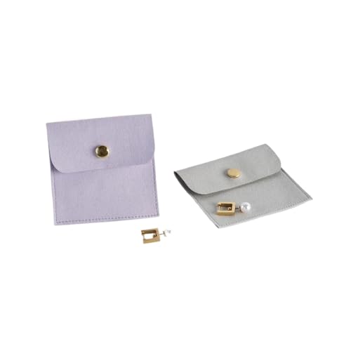 Bolsas embalaje para joyería en gamuza microfibra negra con broche premium 7