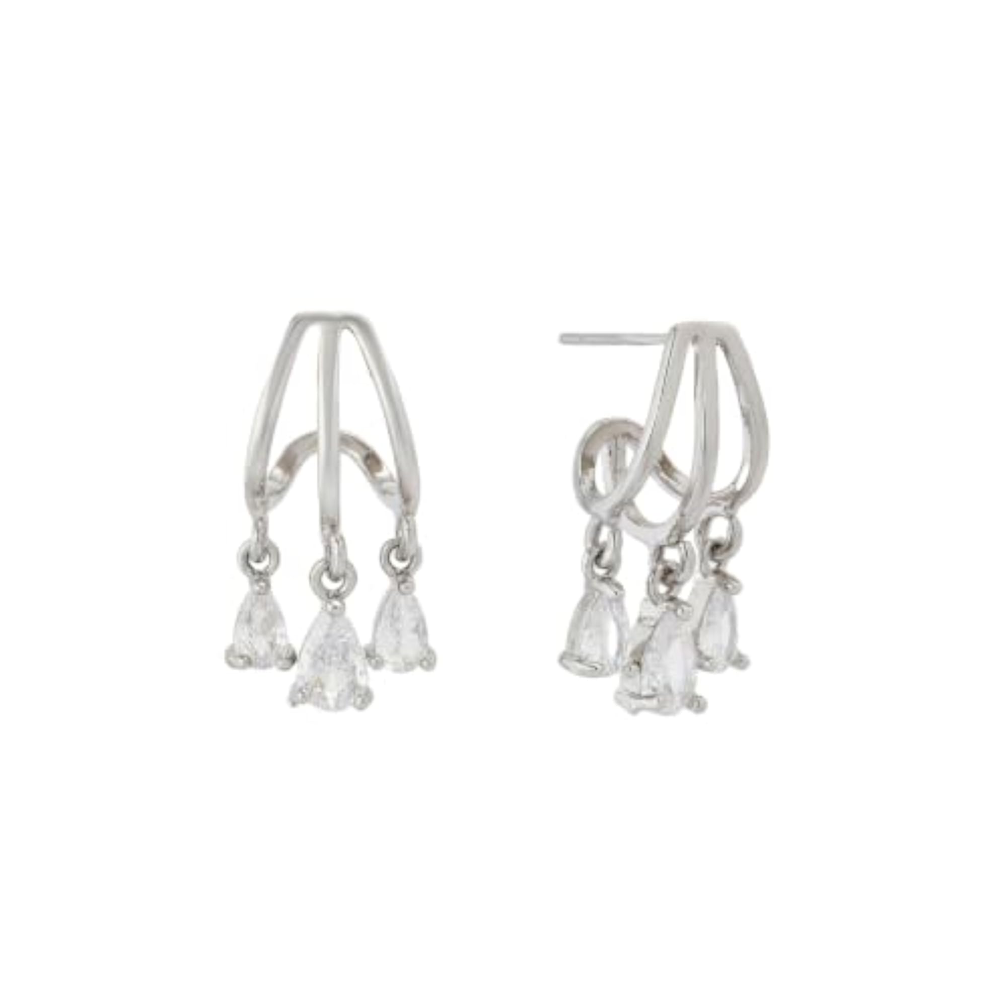 Women's Crystal Rain Hoop Earrings, Anti Tarnish Stylish Design