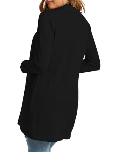 Women's Cardigan Sweaters Long Sleeve Soft Open Front Knit Cardigan with Pockets3