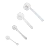 4 Pcs Measuring Cups, Protein Scoop, Measuring Spoons Gram, for Cooking and Coffee Powder Food Dosing Transparent Spoons Fitness Kitchen Supplies（1g 3g 4g 5g）