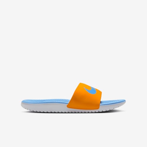 Nike Kawa Big Kids' Slides (Orange Peel/White/University Blue)4