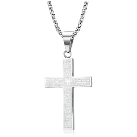 Small Cross Necklace of Scripture Natural Cover