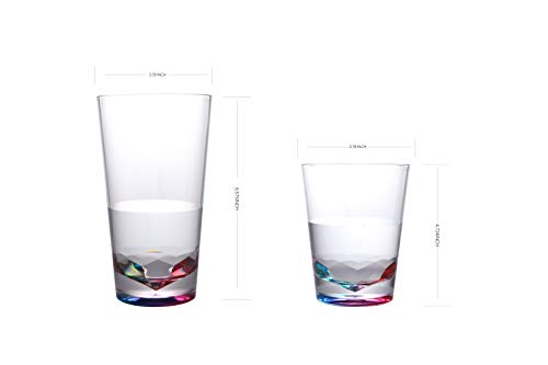 14oz and 22oz Rainbow Colored Acrylic Glasses, Set of 8 BPA Free - Thumbnail 3