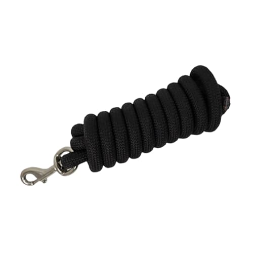 Homyl Pferdeführstrick Nylon Führleine Leine Longe Seil Verschleißfestem Material mit Sicherheitsverschluss für Training Gelassenheitsübungen Turniere, Schwarz