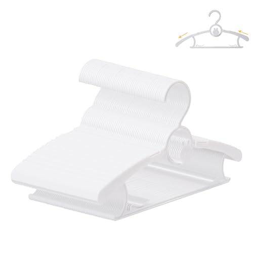 Image of 50 Pack Baby Hangers, 11"-14" Adjustable Infant Hanger, Non-Slip Kids Hanger, Space Saving Plastic Hangers for Girl Boy Toddler Kids Child (White)