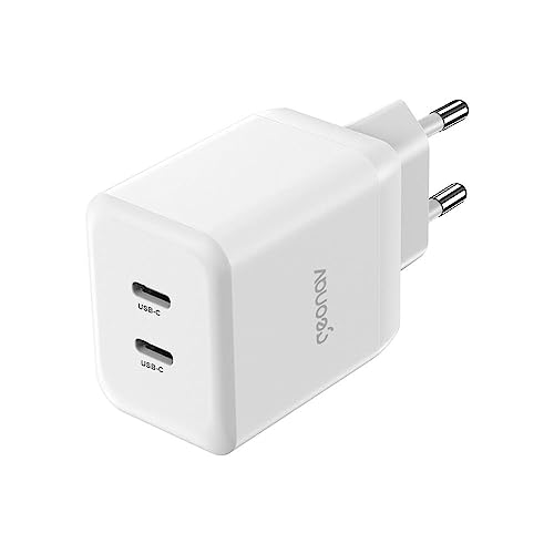 Geonav Carregador Universal SuperPower GaN Duo, 35W, 2 X USB-C Power Delivery, CH35PDWT, Branco