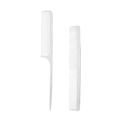 2 Piezas Peines de Metal para Peluquería Profesional miniatura 1