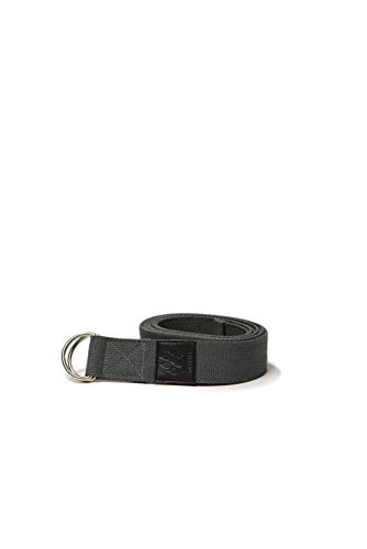Yogi Bare Correa de Yoga  Cinturón de Estiramiento para Ejercicio Duradero de 6 pies con Hebillas de Anilla en D Ajustables, Mujer, Gris