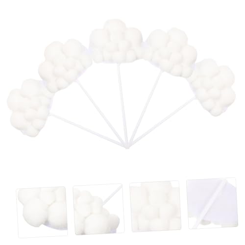 TOYANDONA 10pcs Decorations Birthday Cake Picks Photo Cake Toppers Edible Cupcake Decorations Woolen Yarn Balls - Image 6