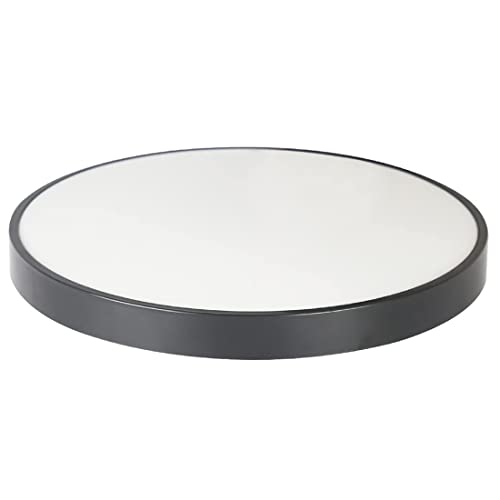 LED Deckenleuchte Schwarz Runde Wohnzimmerlampe Dimmbar Büro Deckenlampe Badlampe Metall Flach Panel Küchenlampe Warmweiß/Neutralweiß/Kaltweiß mit Fernbedienung für Esszimmer Schlafzimmer Bad (60cm)