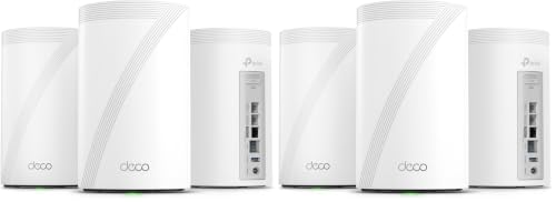 Image of TP-Link Deco 7 Pro BE17000 Tri-Band Wi-Fi 7 Whole Home Mesh System | 9-Stream 17Gbps | 10G RJ45 /SFP+ Combo | Multi-Gig Wired Backhaul | Up to 8500 Sq.ft | HomeShield, MLO, 320 MHz (Deco BE77 6-Pack)
