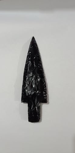 Black Obsidian Arrowhead 6" inch Size, Obsidian spearhead Point.