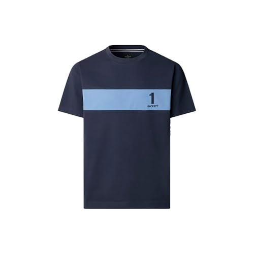 Image of Hackett Heritage NBR Panel Short Sleeve T-Shirt 3XL Blue