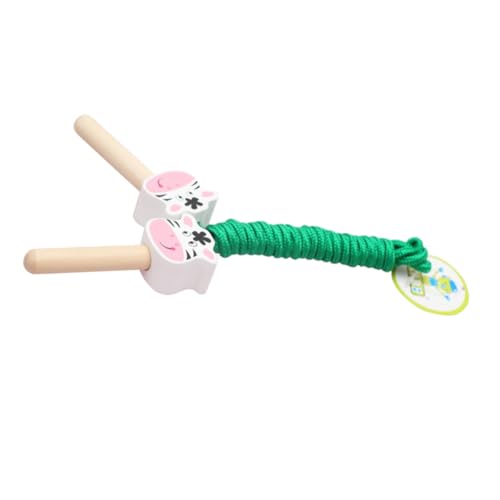 Kisangel Cuerda Ajustable Saltando Salto a La Comba Saltar Cuerda Cuerda De Salto Cuerda Con Mango De Madera Green