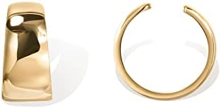 PAVOI 14K Gold Plated 925 Sterling Silver Round Huggie Ear Cuff G...