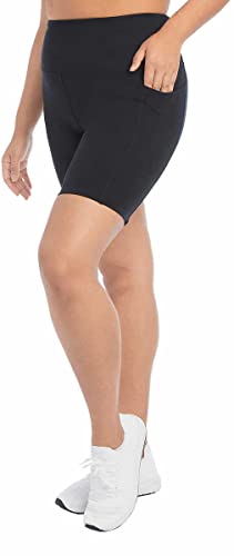 Danskin Women's High Rise Bike Shorts - Workout Shorts - Volleyball Shorts - Yoga and Dance, 2-Pack2