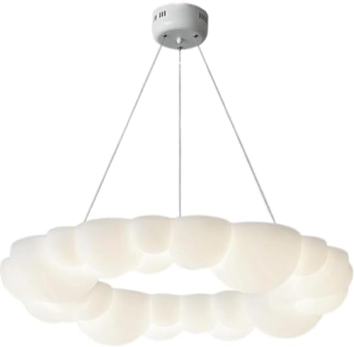 Lampe nuage suspendue en PE blanc, luminaire LED design au fini épuré