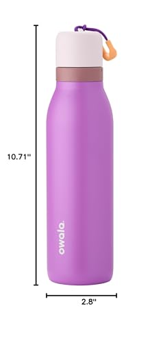 Image of Owala FreeSip Twist Insulated Stainless Steel Water Bottle with Straw for Sports and Travel, BPA-Free, 18-oz, Purple (California Grapevine)