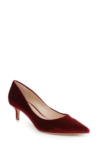 Jewel Badgley Mischka Enola Velvet Kitten Heel Pumps2