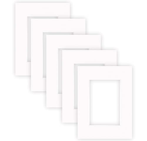 nielsen Conservation Cartoncino Passepartout 1,5 mm, set di 5, formato esterno 18x24 cm per formato immagine 10x15 cm, bianco puro liscio
