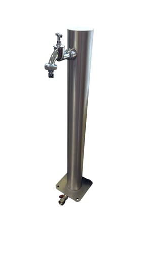Wassersäule Edelstahl 75cm Rund 3/4' Wasserverteiler Wasserzapfstelle Zapfstelle