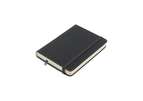 Image of Kangaro Art Sketchbook A6 Cold Grey PU Hard Cover 80 Sheets 140 g Cream Paper with Elastic Band and Ribbon
