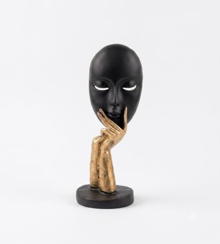 Generic Abstract Face Sculpture Decorative Showpiece with Golden Hand - Image 7