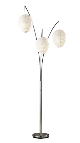 Adesso Home 4108-22 Transitional Three Light Floor Lamp from Belle Collection in Pwt, Nckl, B S, Slvr. Finish, 46.00 inches, Brushed Steel