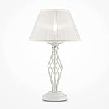 Culot : 1 ampoule E14 Casa Padrino Lampe de table style art nouveau - Blanc vieilli - Hauteur : 56 cm - Style baroque et art nouveau