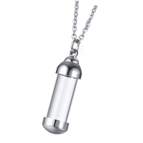 Collier commémoratif acier inoxydable et pendentif verre pour cheveux : souvenir élégant