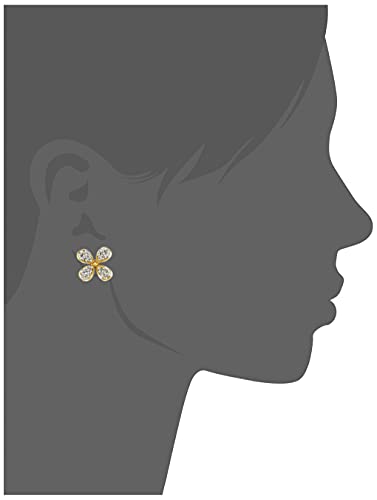 Image of Estele 24kt Gold Plated Crown Element CZ Stud Earring for Women