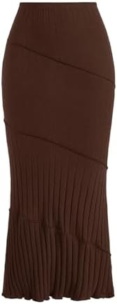 SHENHE Women's High Waist Elastic Stretch Ribbed Knit Bodycon Max...