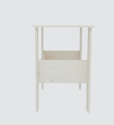 Image of Modern Compact Study Desk with Storage Shelf, White, Space-Saving Home Office Table, 90x50x74 cm