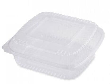 World Centric PLA Hinged Clamshells, 46 oz., 8.3-inch x 8.6-inch x 3.1-inch, Clear, Plastic, 300/Carton (WORKLCS8N)