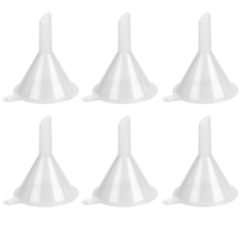 6 PCS Mini Funnels for Filling Small Bottles Small Plastic Funnel Set With Narrow Spouts Tiny Funnels For Perfume Essential Oils Hip Flasks Laboratory Diy Crafts And Home Use
